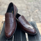 5004-Hot Maroon Cow Leather Formal Loafer Style In Rubber sole