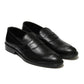 5004-Black Cow Leather Formal Loafer Style In Rubber sole