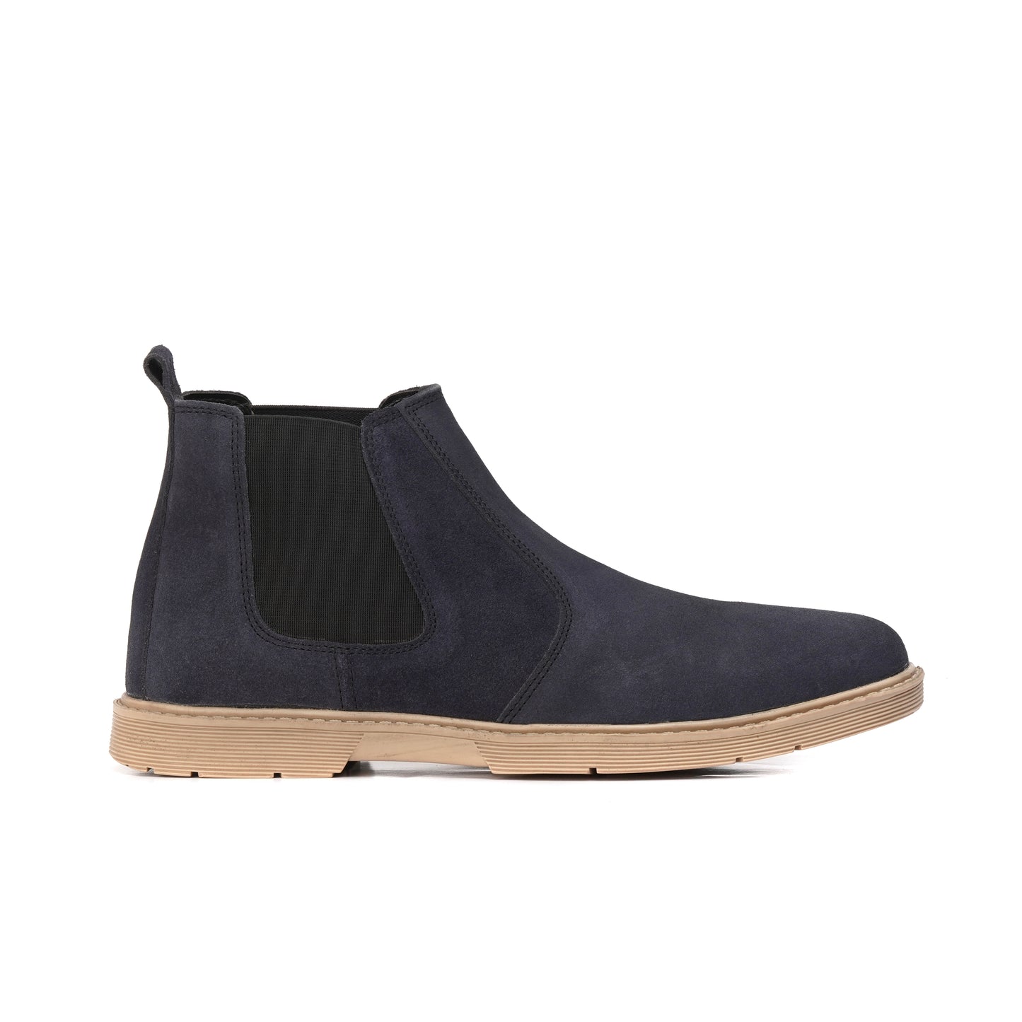 8017-Blue Suede Chelsea Boots - DeVogue