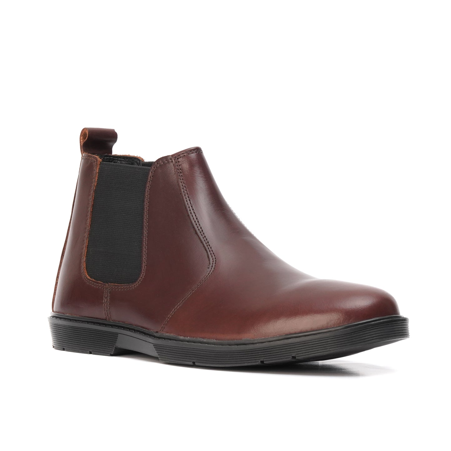 8017-Maroon Hot Pull-up Chelsea Boots - DeVogue