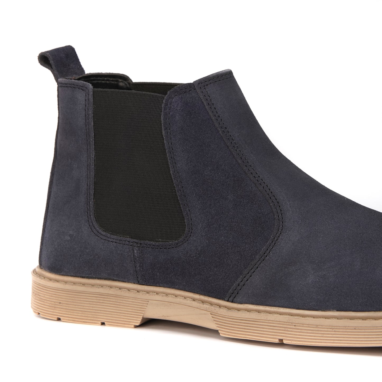 8017-Blue Suede Chelsea Boots - DeVogue