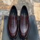 5004-Hot Maroon Cow Leather Formal Loafer Style In Rubber sole