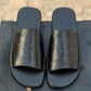408-Black Chappal style Pure Cow Leather Shoes