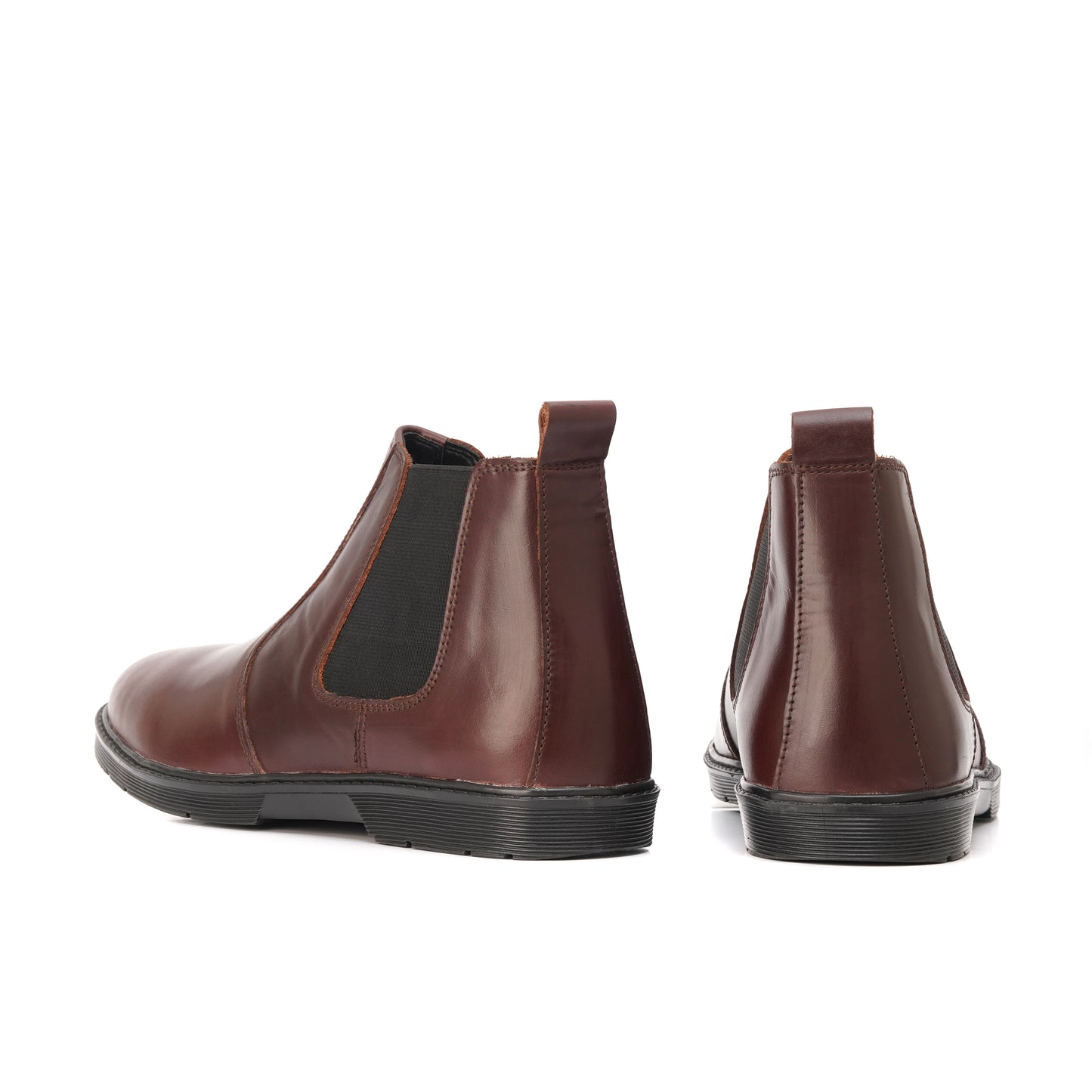 8017-Maroon Hot Pull-up Chelsea Boots - DeVogue