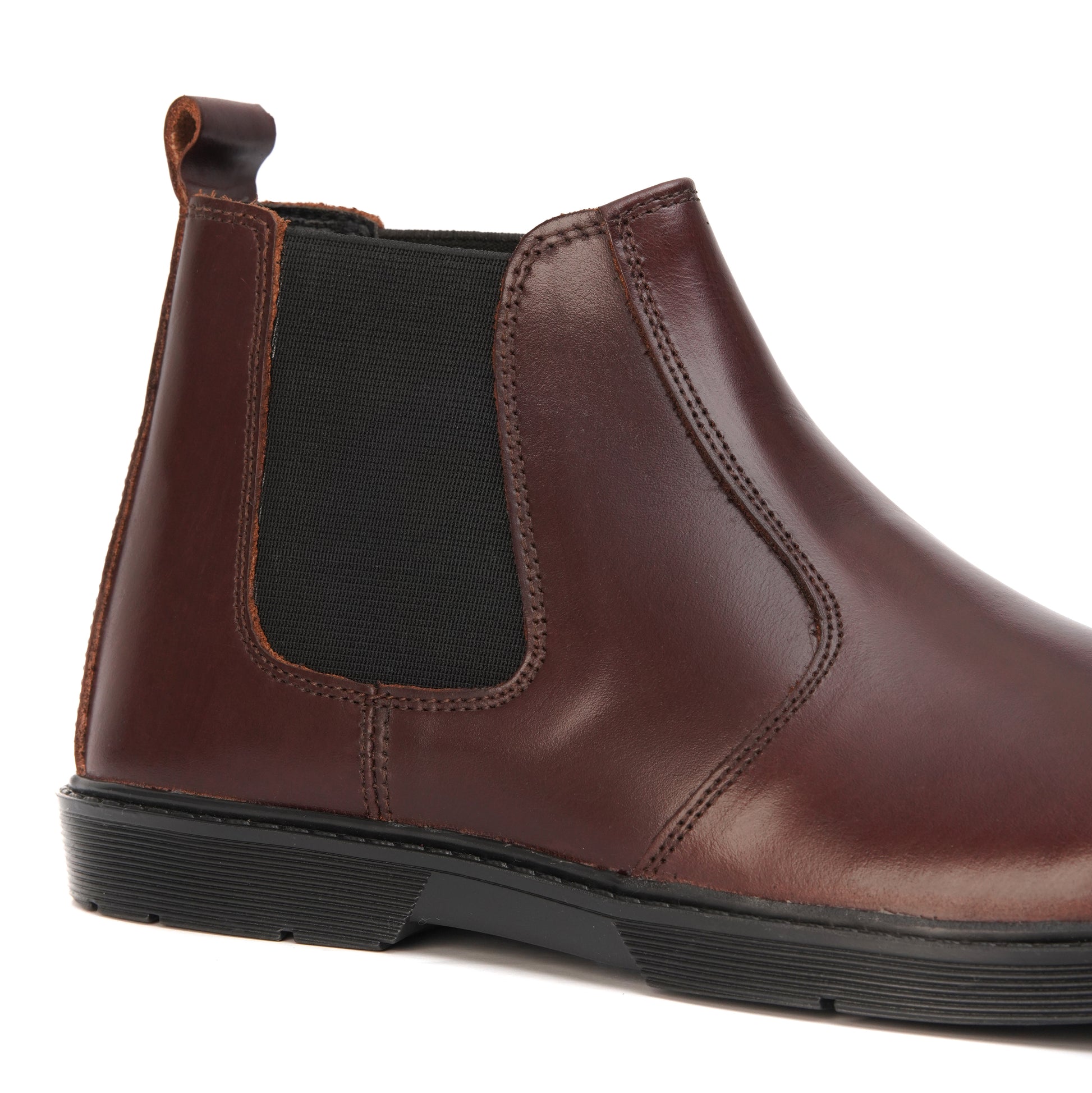 8017-Maroon Hot Pull-up Chelsea Boots - DeVogue